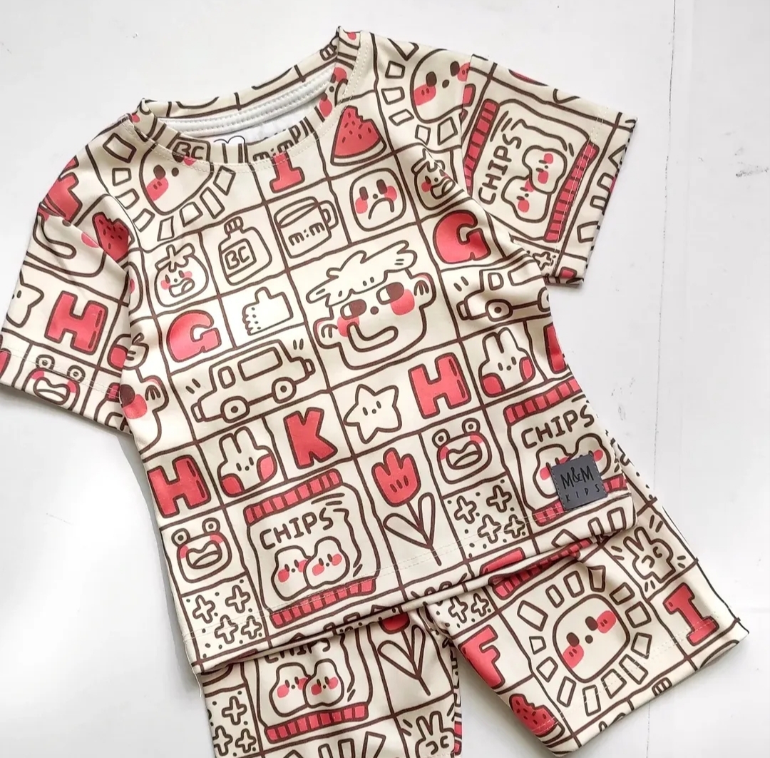 ست راحتی *تیشرت شلوارک* طرح باکسی مناسب ۷ ماه تا ۹ سال کپی کپی