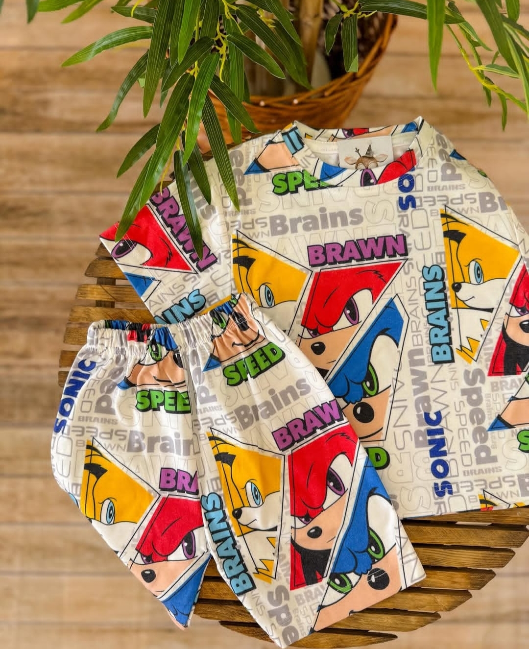 ست تیشرت شلوارک طرح سونیک