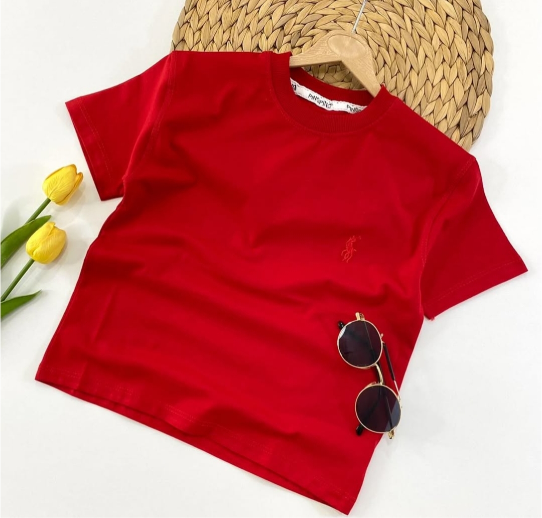 تیشرت تک رنگ پولو رنگ قرمز